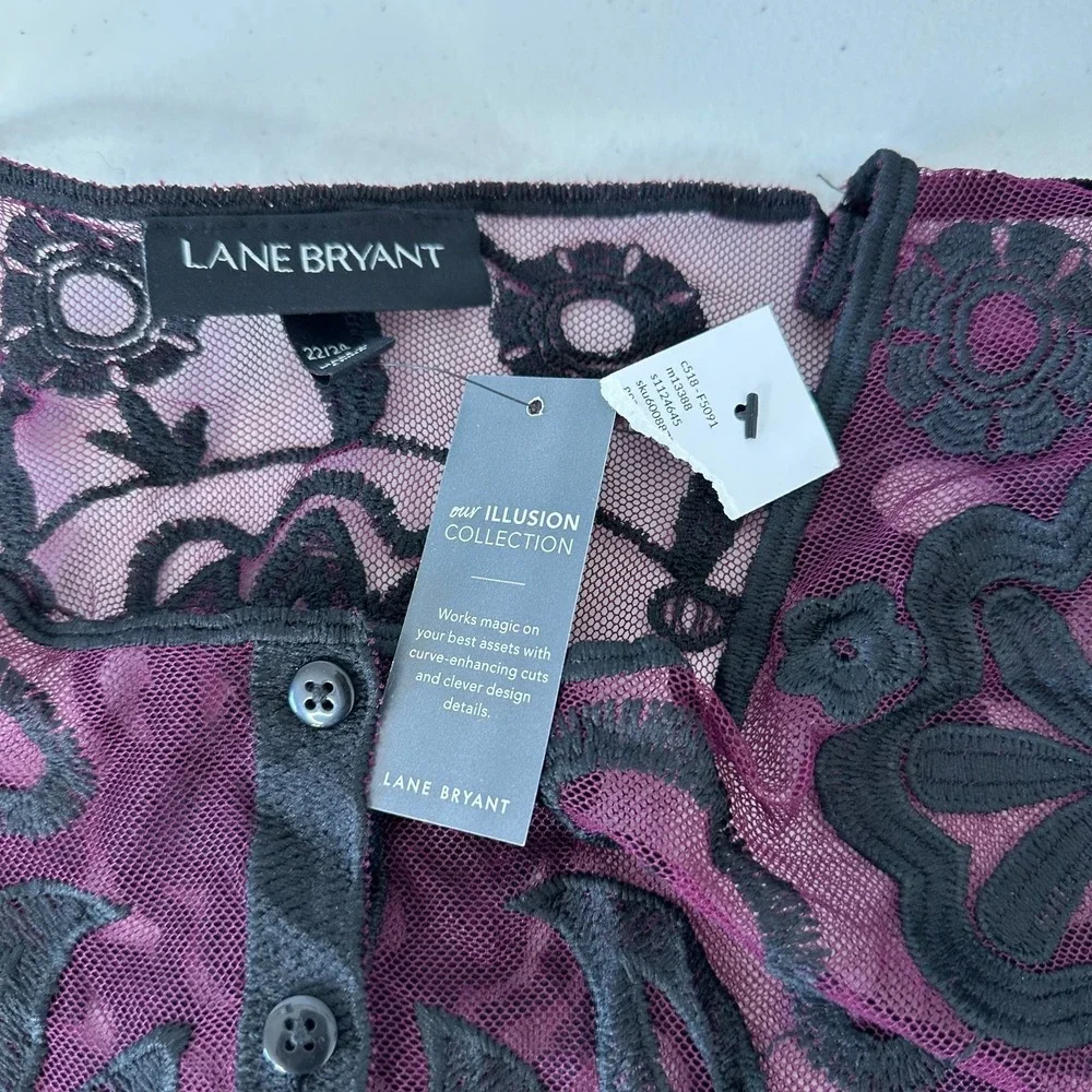 Lane Bryant Sheer Lace Tunic Top Size 22 Whimsigoth - Picture 6 of 13